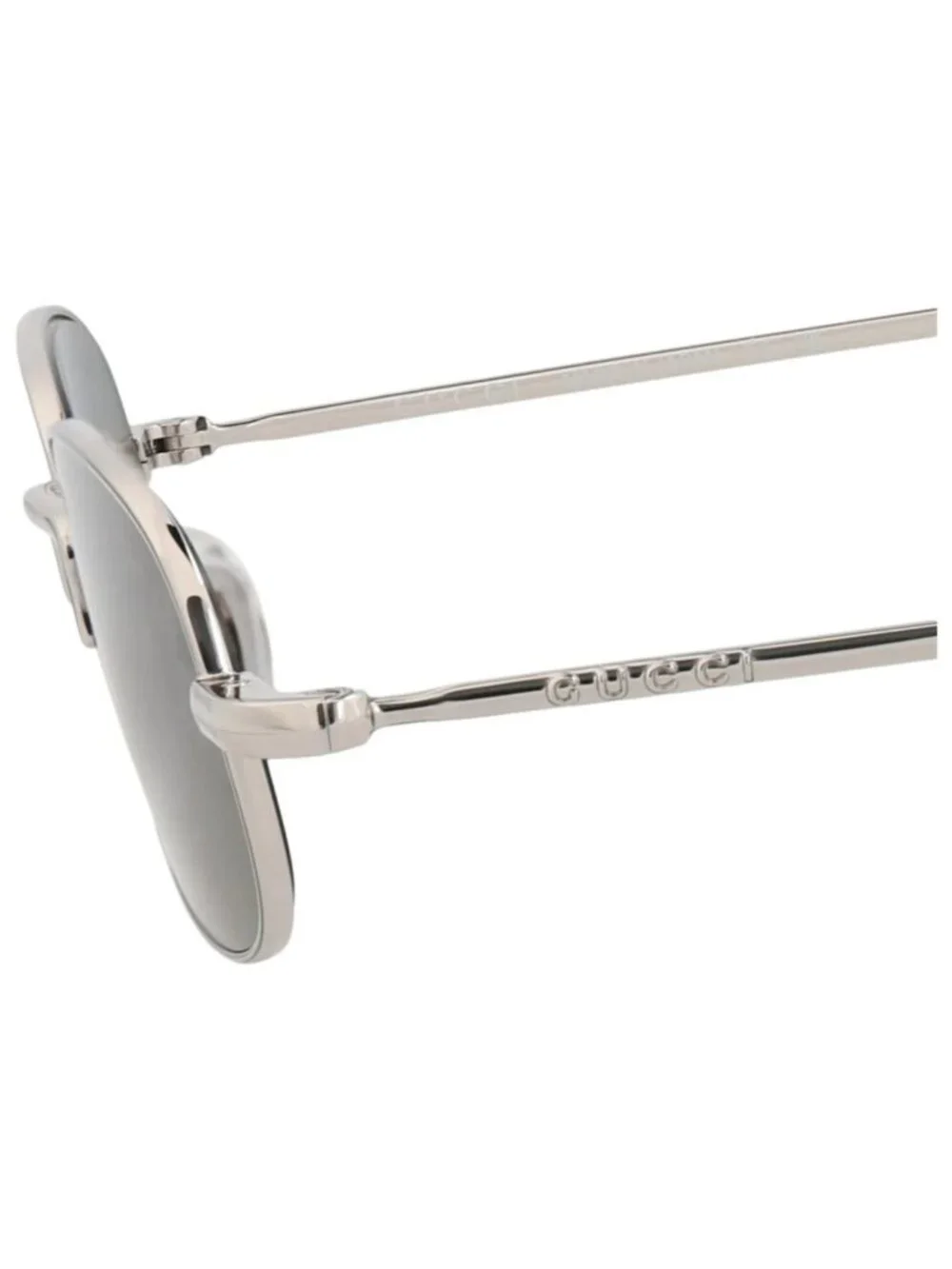New Gucci Women's Sunglasses Square Rectangle Metal Frame Mens Silver Silver